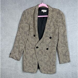 Giorgio Armani  Double-Breasted Blazer Women’s Size 44/10 Tan/ Gray